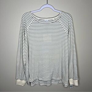 Grace +‎ Karma Striped Ribbed Long Sleeve Top